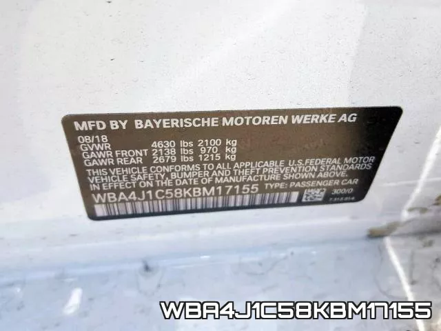 WBA4J1C58KBM17155 фото 2