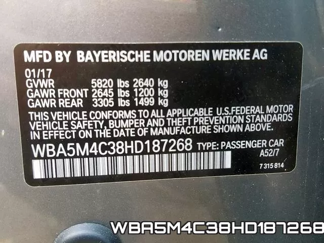 WBA5M4C38HD187268 фото 2