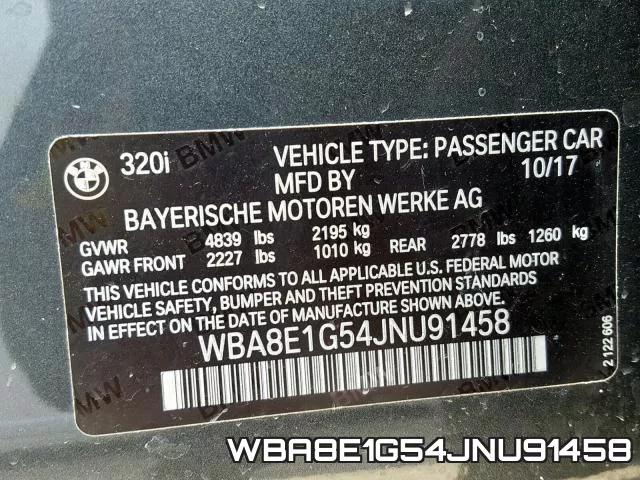 WBA8E1G54JNU91458 фото 2