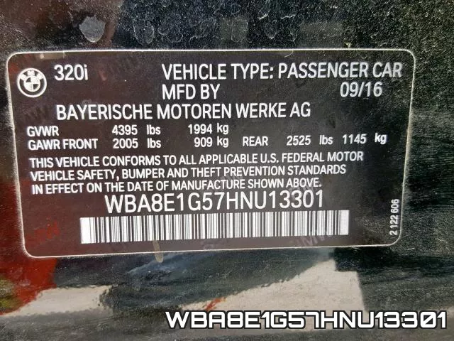 WBA8E1G57HNU13301 фото 2