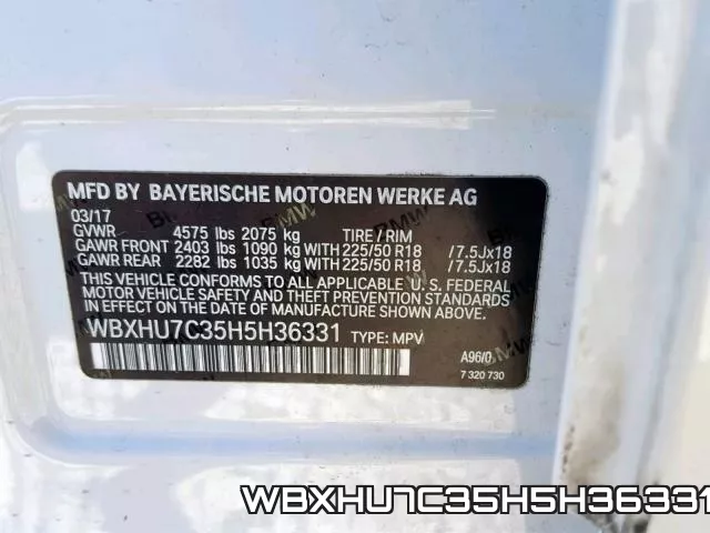 WBXHU7C35H5H36331 фото 2