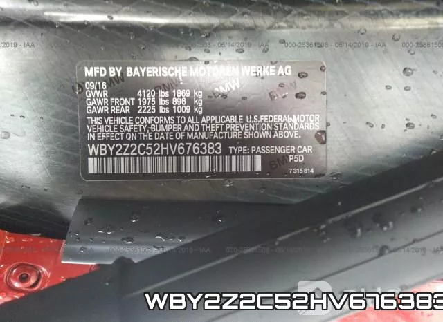 WBY2Z2C52HV676383 фото 10