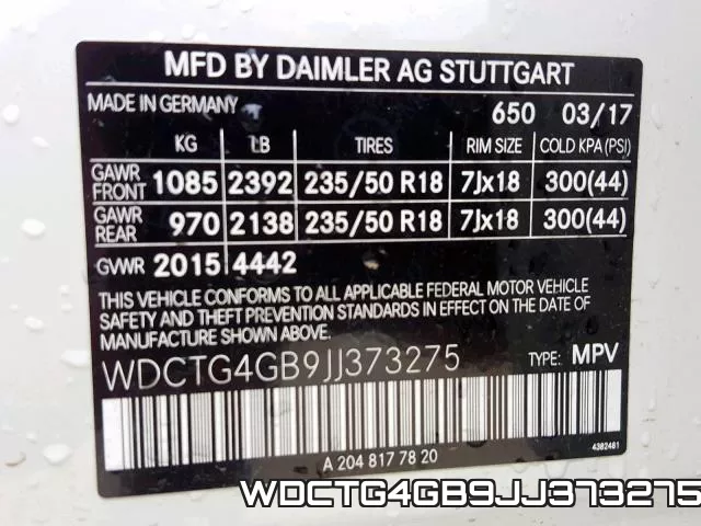 WDCTG4GB9JJ373275 фото 2
