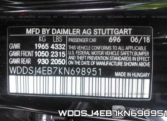 WDDSJ4EB7KN698951 фото 10