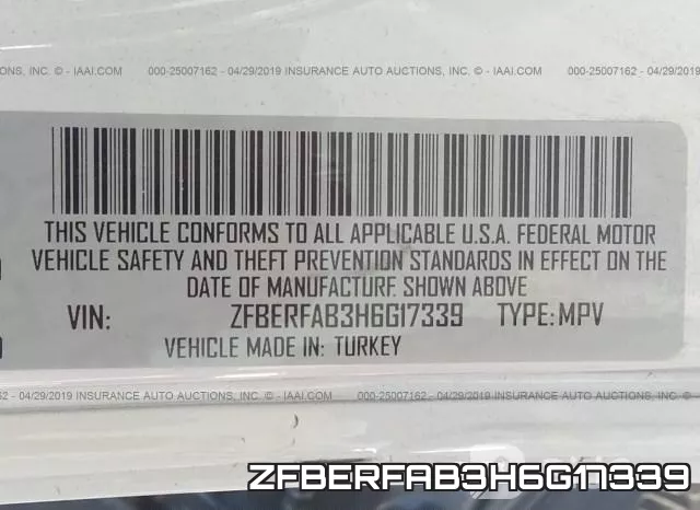 ZFBERFAB3H6G17339 фото 10