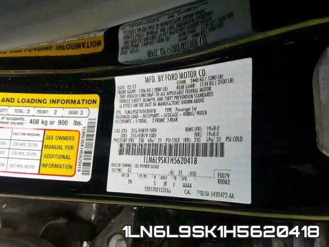 1LN6L9SK1H5620418 фото 2