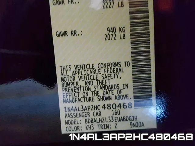 1N4AL3AP2HC480468 фото 2