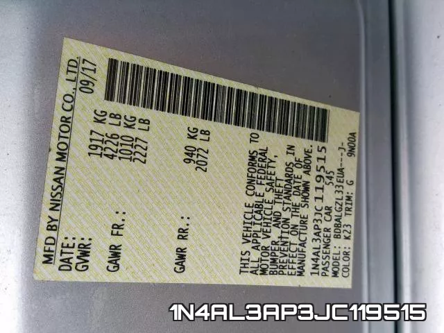 1N4AL3AP3JC119515 фото 2