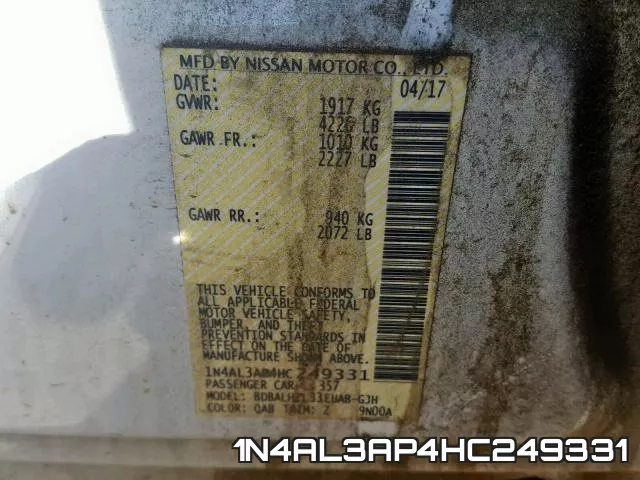 1N4AL3AP4HC249331 фото 2