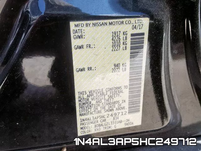 1N4AL3AP5HC249712 фото 2