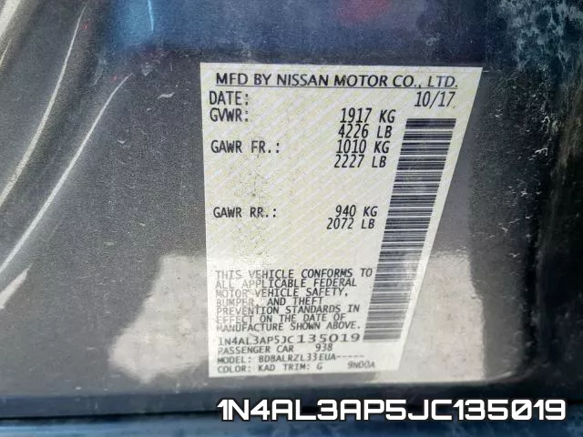 1N4AL3AP5JC135019 фото 2