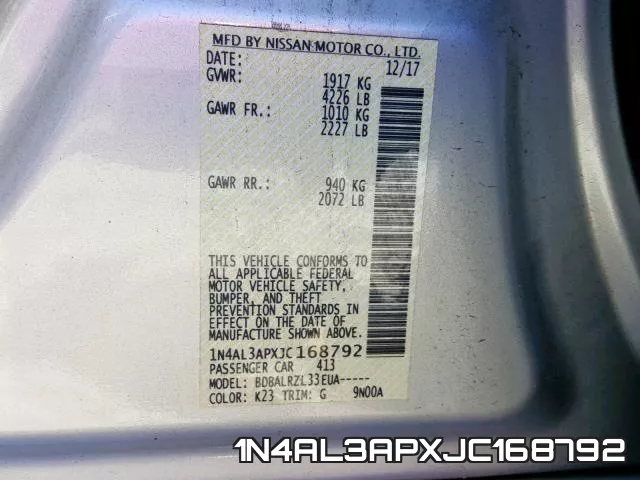 1N4AL3APXJC168792 фото 2