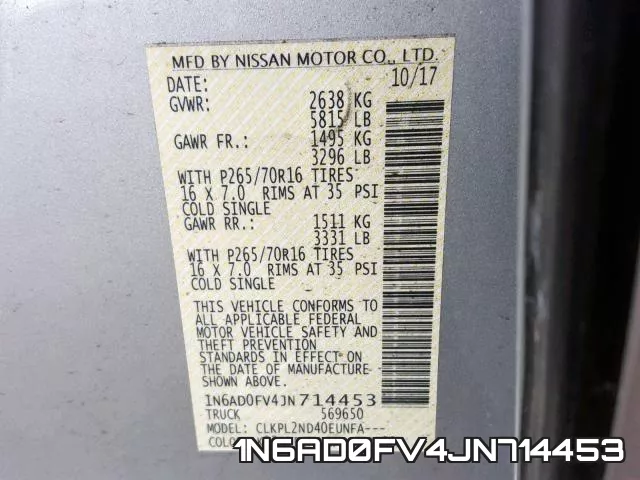 1N6AD0FV4JN714453 фото 2