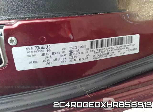 2C4RDGEGXHR858913 фото 10