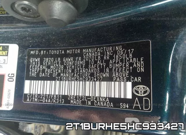 2T1BURHE5HC933427 фото 10