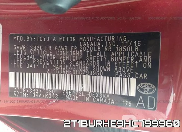 2T1BURHE9HC799960 фото 10