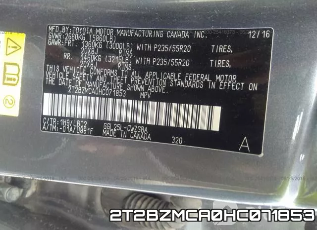 2T2BZMCA0HC071853 фото 10