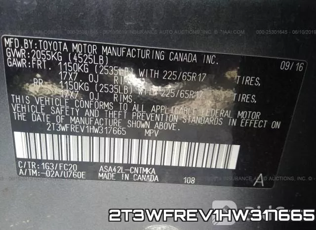 2T3WFREV1HW317665 фото 10