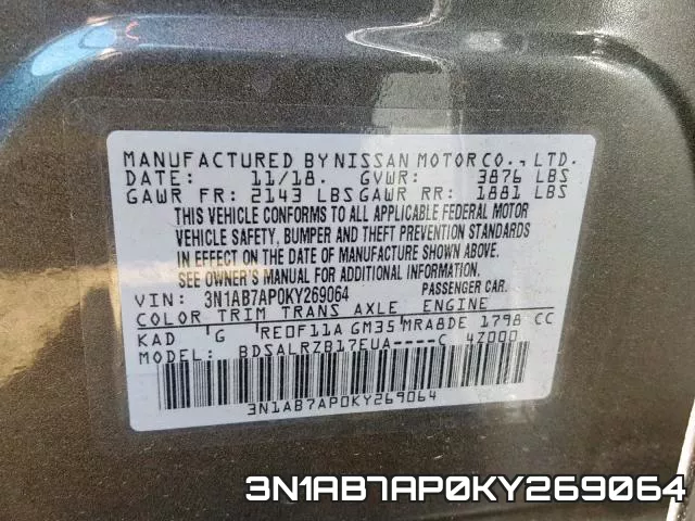 3N1AB7AP0KY269064 фото 2