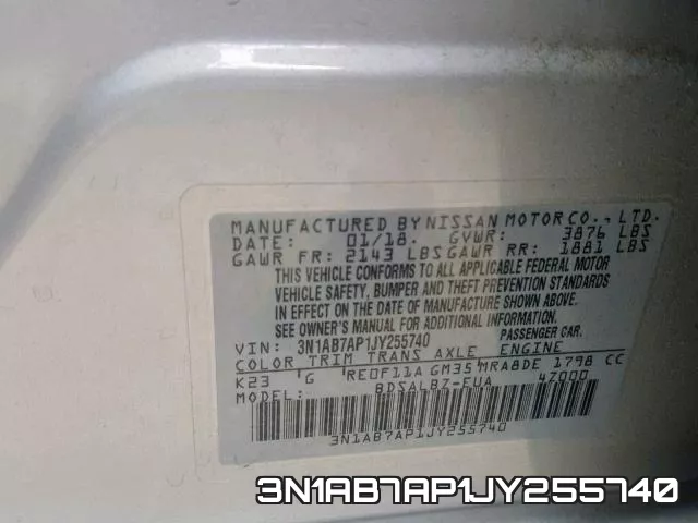 3N1AB7AP1JY255740 фото 2
