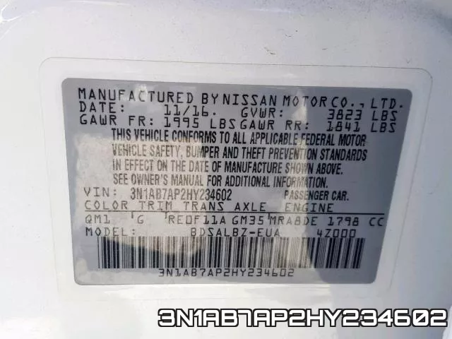 3N1AB7AP2HY234602 фото 2