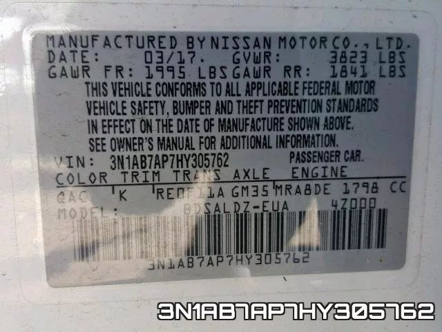 3N1AB7AP7HY305762 фото 2