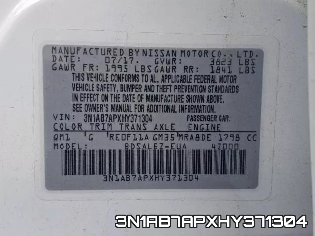 3N1AB7APXHY371304 фото 2