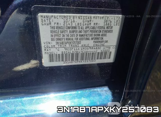 3N1AB7APXKY257083 фото 10