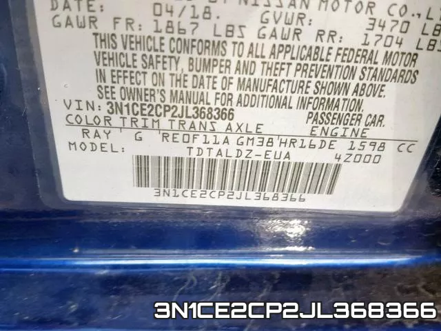 3N1CE2CP2JL368366 фото 2