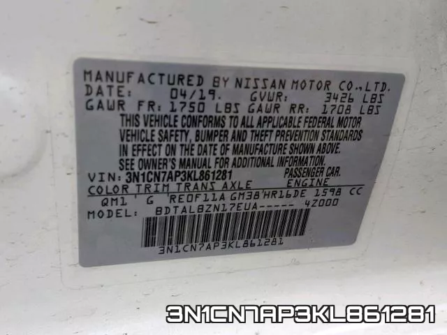 3N1CN7AP3KL861281 фото 2