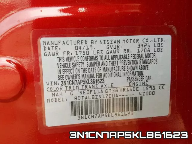 3N1CN7AP5KL861623 фото 2