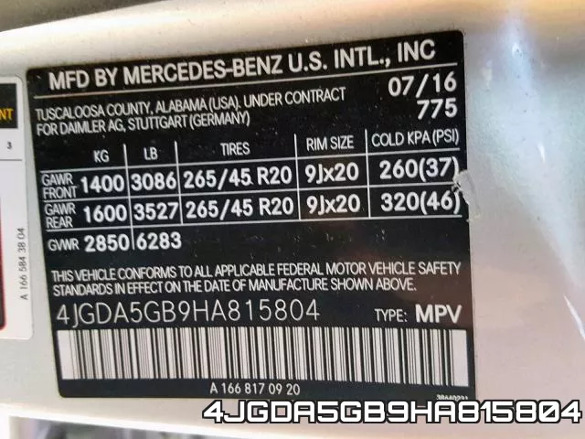4JGDA5GB9HA815804 фото 2