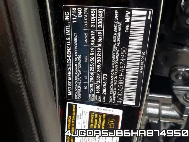 4JGDA5JB6HA874950 фото 2