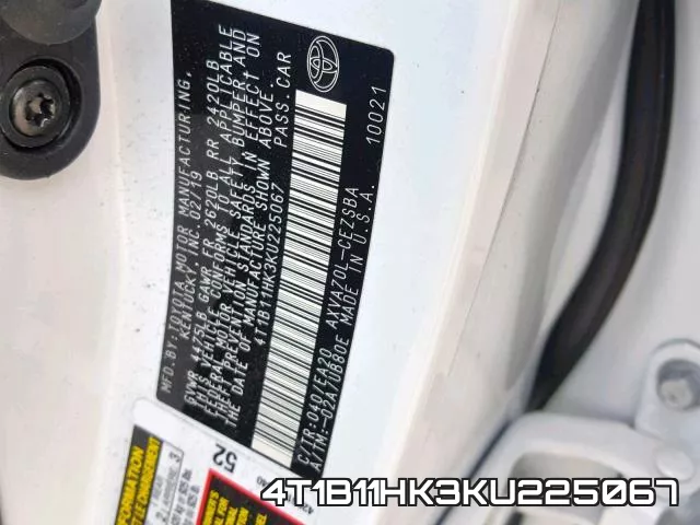 4T1B11HK3KU225067 фото 2