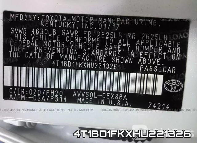 4T1BD1FKXHU221326 фото 10