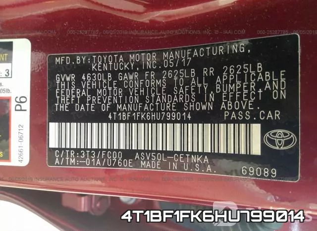 4T1BF1FK6HU799014 фото 10
