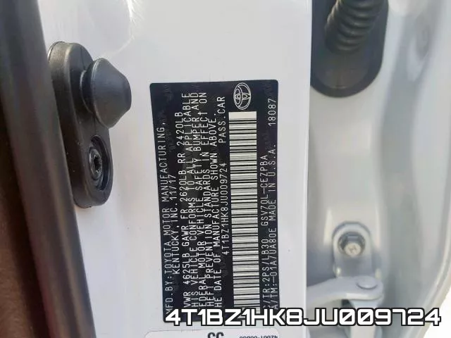 4T1BZ1HK8JU009724 фото 2