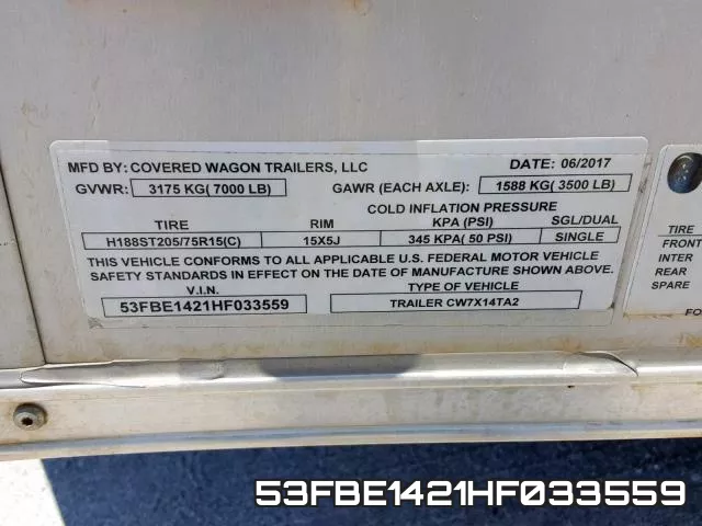 53FBE1421HF033559 фото 2