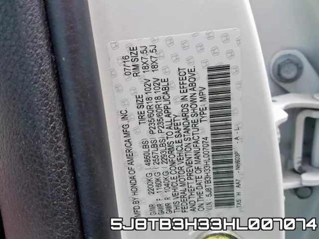 5J8TB3H33HL007074 фото 2