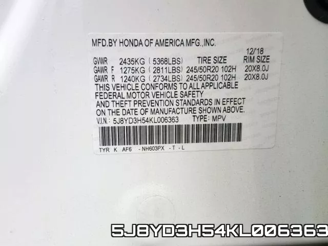 5J8YD3H54KL006363 фото 2