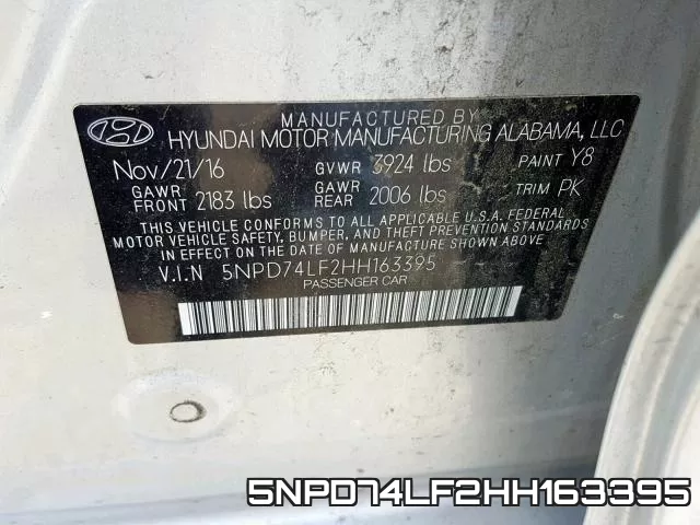 5NPD74LF2HH163395 фото 2