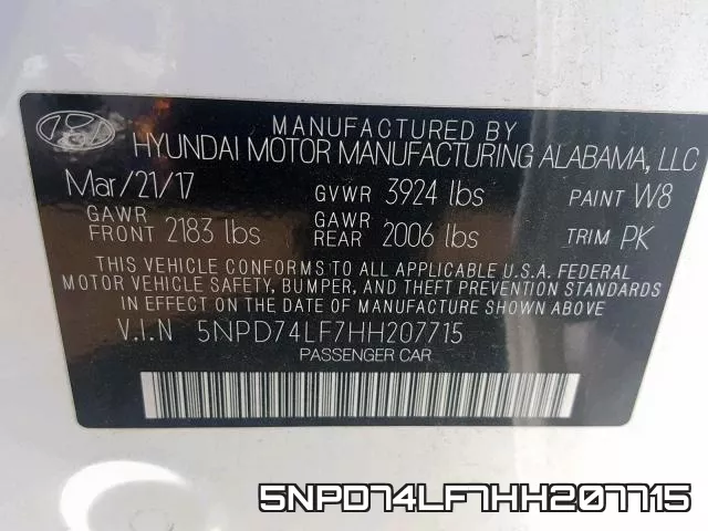 5NPD74LF7HH207715 фото 2