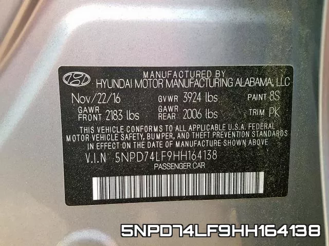 5NPD74LF9HH164138 фото 2
