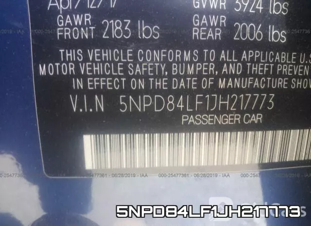 5NPD84LF1JH217773 фото 10