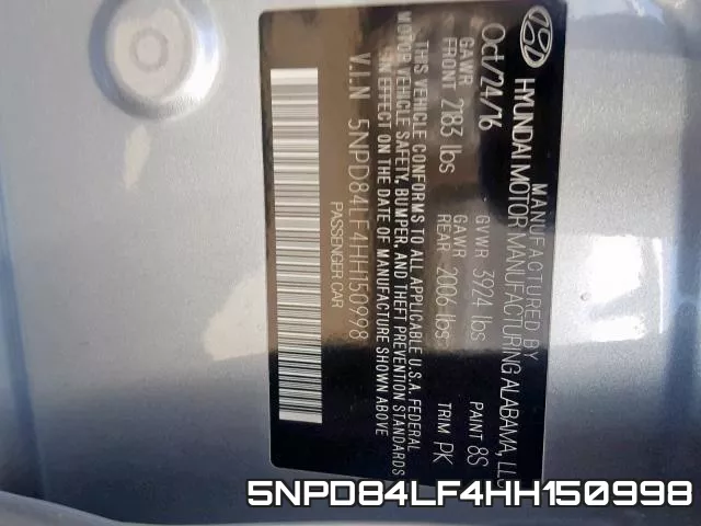 5NPD84LF4HH150998 фото 2