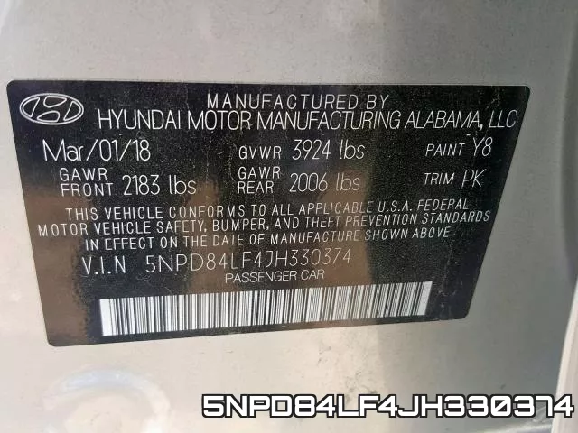 5NPD84LF4JH330374 фото 2