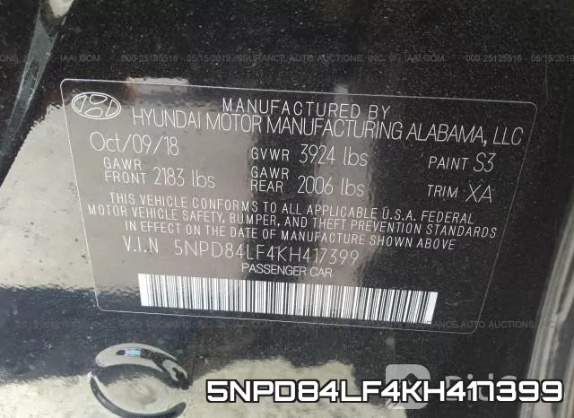 5NPD84LF4KH417399 фото 10