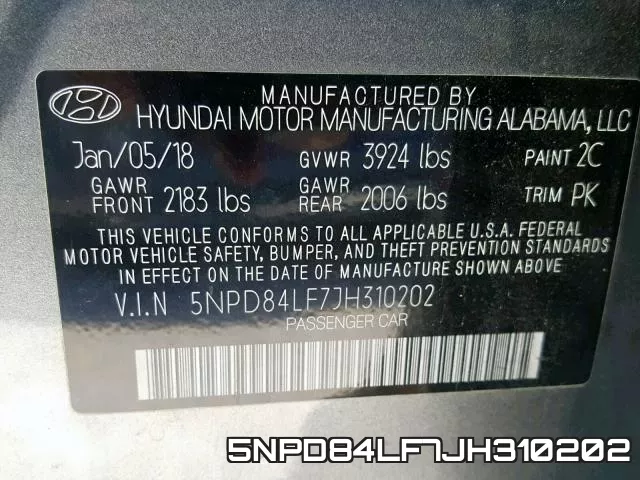 5NPD84LF7JH310202 фото 2