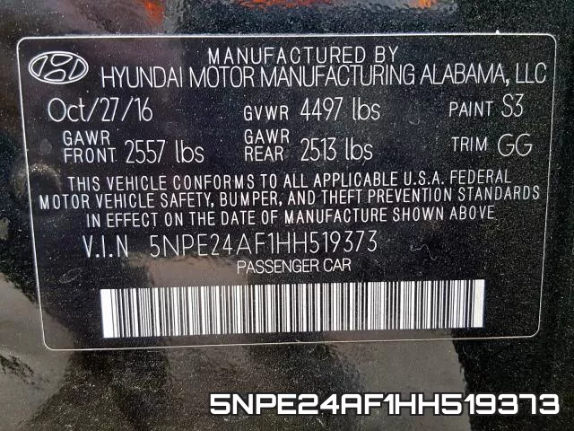 5NPE24AF1HH519373 фото 2