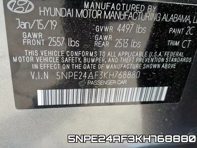5NPE24AF3KH768880 фото 2